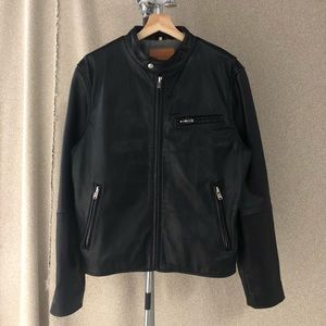 Levi’s made&crafted leather single riders jacket.